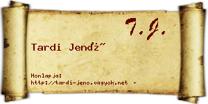 Tardi Jenő névjegykártya